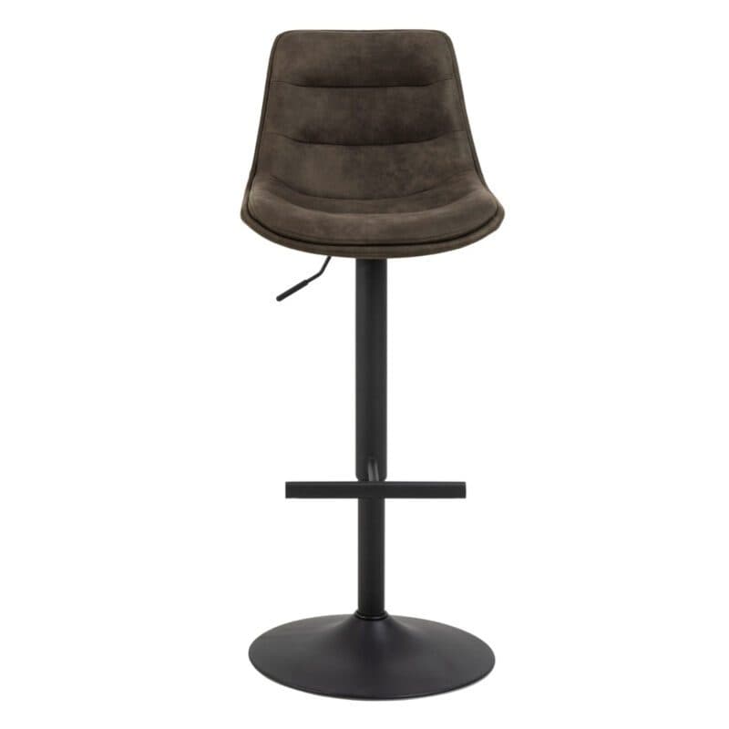 Liadomo Amy Barhocker mit Bezug Preston anthrazit 96 und Gestell in Schwarz matt - Frontansicht