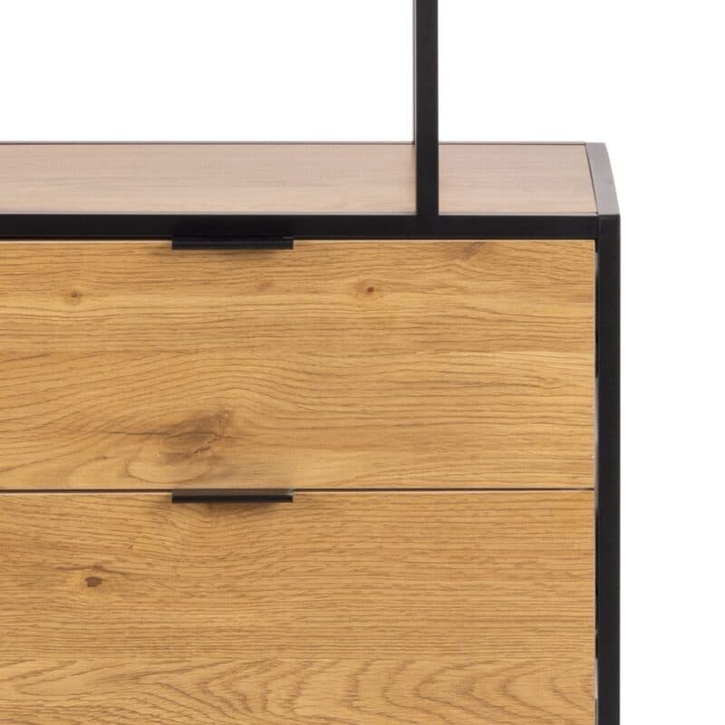 Trendstore Auroa Regal mit Gestell in schwarz pulverbeschichtet, Fronten und Böden in Wildeiche Nachbildung - Detailbild Fronten