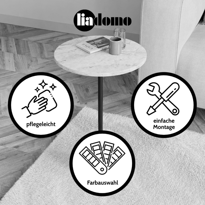 Liadomo Goro Beistelltisch aus Marmor USP Eigenschaften