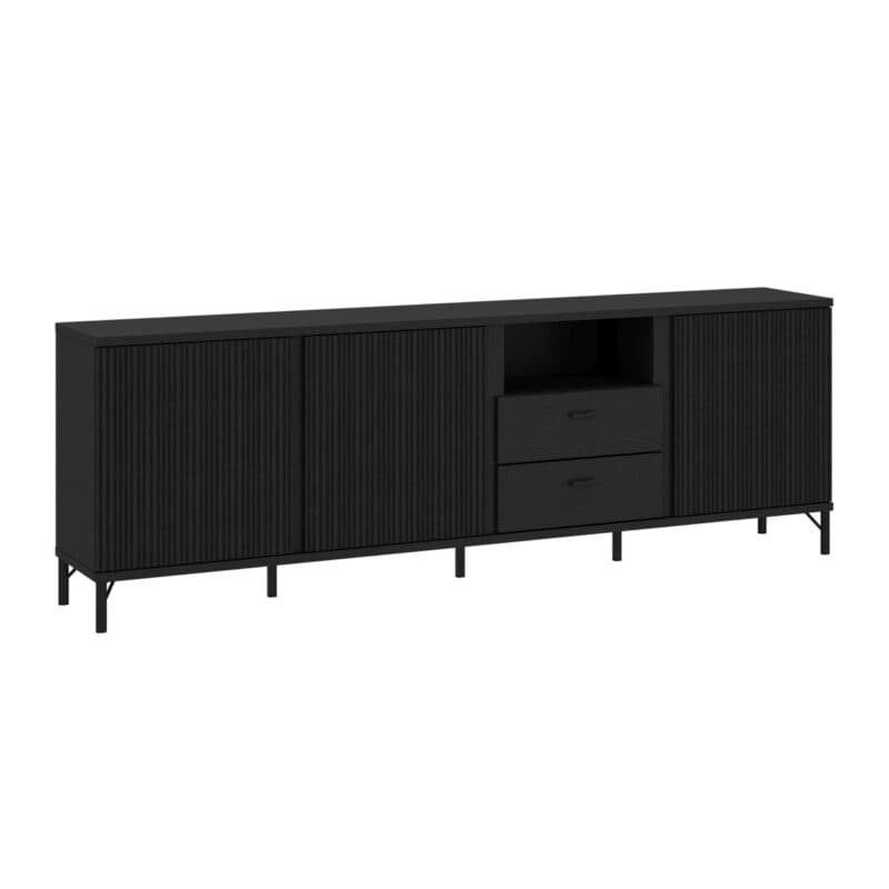 Trendstore Waiola TV-Sideboard in Dekor schwarz graphit - Perspektivansicht