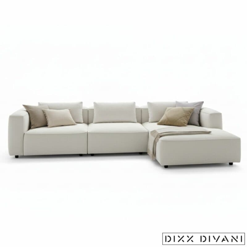 Dixx Divani Six Ecksofa in Bezug Storm 2 - Longchair rechts - Frontansicht