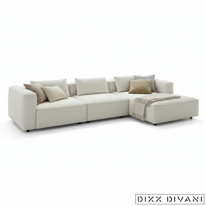 Dixx Divani Six Ecksofa in Bezug Storm 2 - Longchair rechts - Perspektivansicht