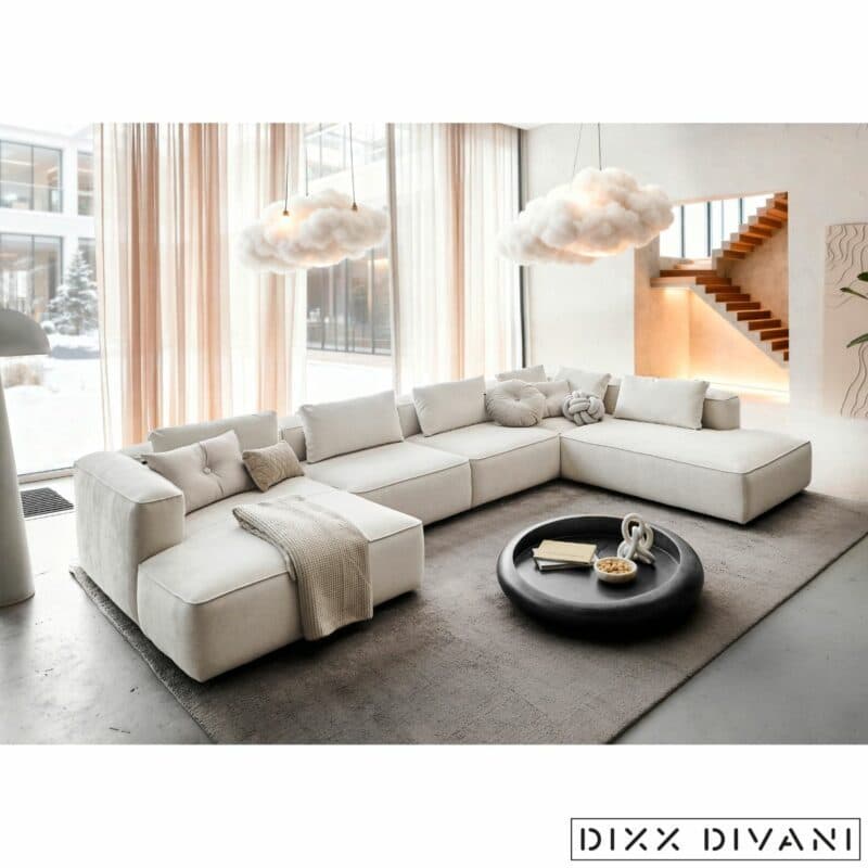 Dixx Divani Six Wohnlandschaft Ottomane rechts - Wohnbeispiel