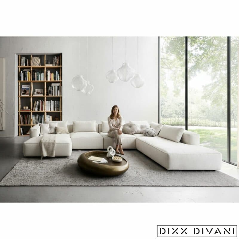 Dixx Divani Six Wohnlandschaft Ottomane rechts - Wohnbeispiel