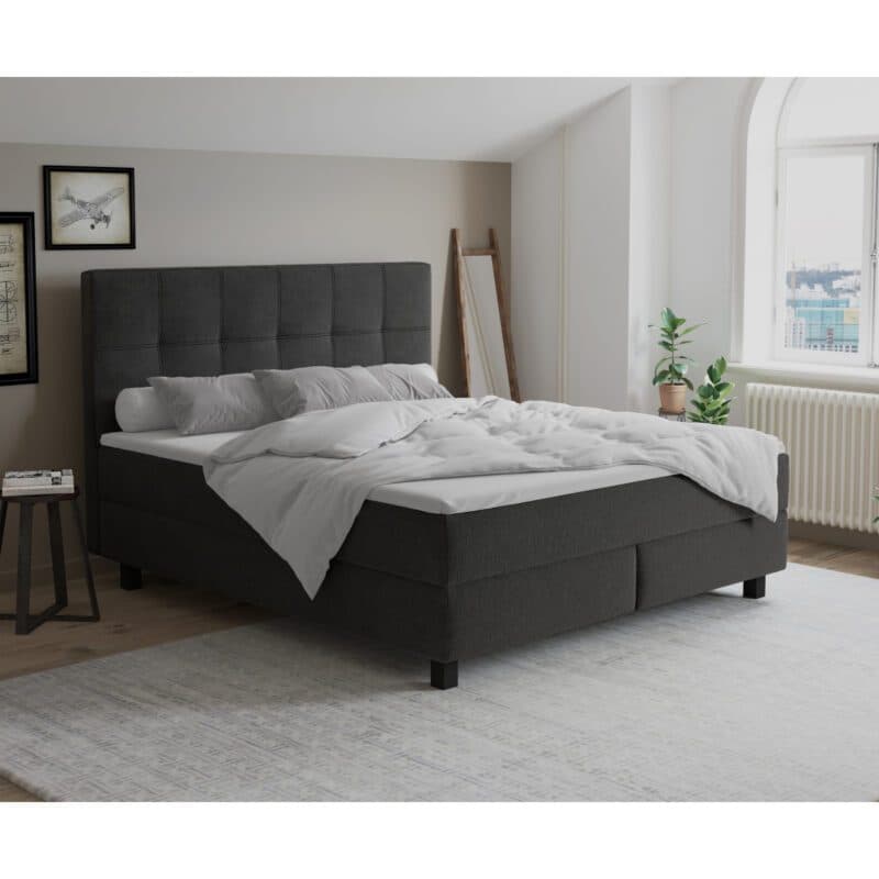Casa Doma Jessen Boxspringbett 180 x 200 cm in Bezug Sicuro 80 - Wohnbeispiel